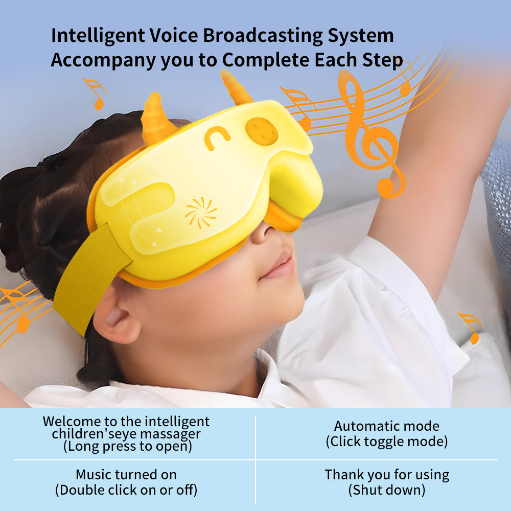 US Local Smart Foldable Kids Eye Massager Bluetooth Heat Vibration Relief For Screen Fatigue