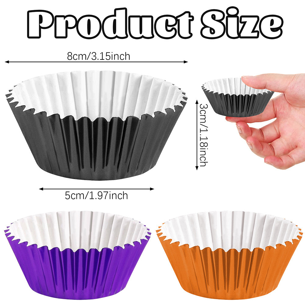 300 Pcs Halloween Foil Cupcake Liners