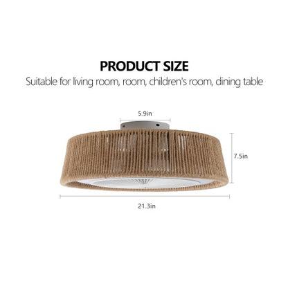 US Local Bohemian Style LED Dimmable Ceiling Light With Built-in Fan - Remote Control