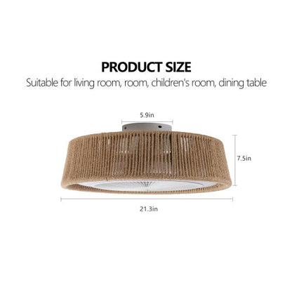 US Local Bohemian Style LED Dimmable Ceiling Light With Built-in Fan - Remote Control
