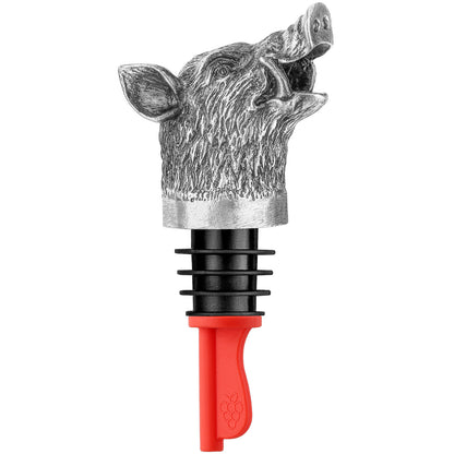 US Local Wild Boar Head Wine Pourer - Vacuum Sealing, Wine Spout, Stopper For Cocktails, Whiskey, Wine Bottles, Perfect Gift For Any Occasion