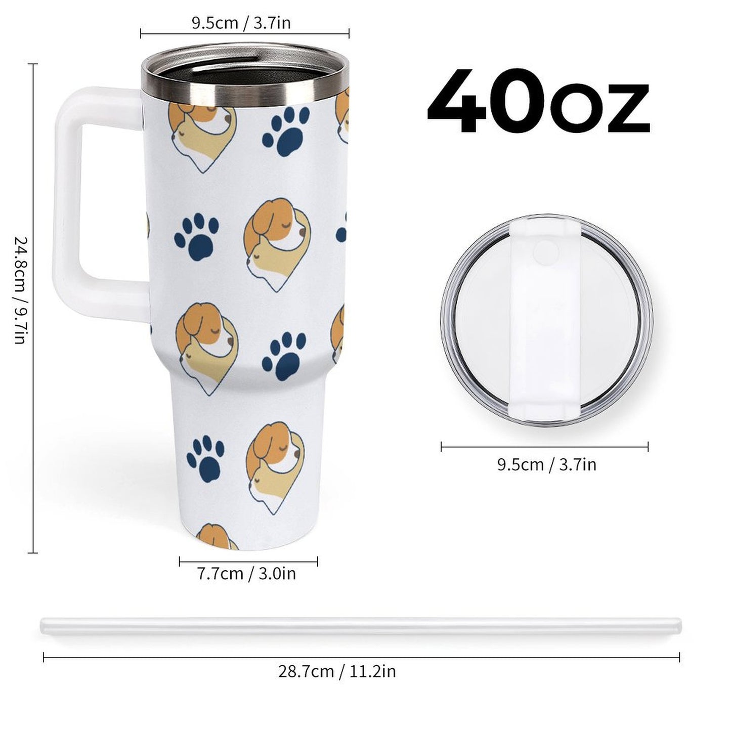 PHDT00356 POD US Local Tumbler 40 oz Large Capacity Car Cup Dog Cat Love Pet Paw