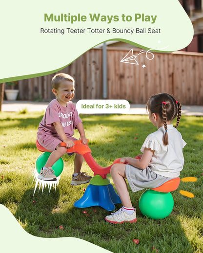 US Local Kids Seesaw 55 Lbs Capacity 360 Degrees Rotating Teeter Totter Aged 3+