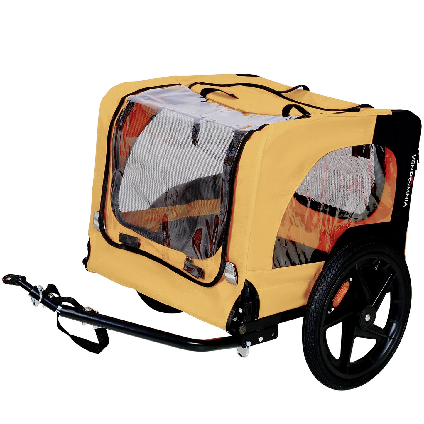 US Local Yellow Outdoor Heavy Duty Foldable Practical Pet Stroller Dog Carrier With Bicycle Tow
