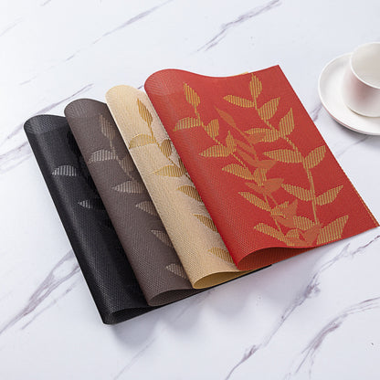 PVC Western-style Placemat Water Plants Leaves Insulation Placemat