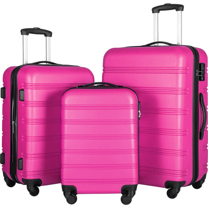 US Local 3 Piece Set Of Suitcases, Hard Shell Trolley Cases With TSA Locks 20 Inches 24 Inches 28 Inches
