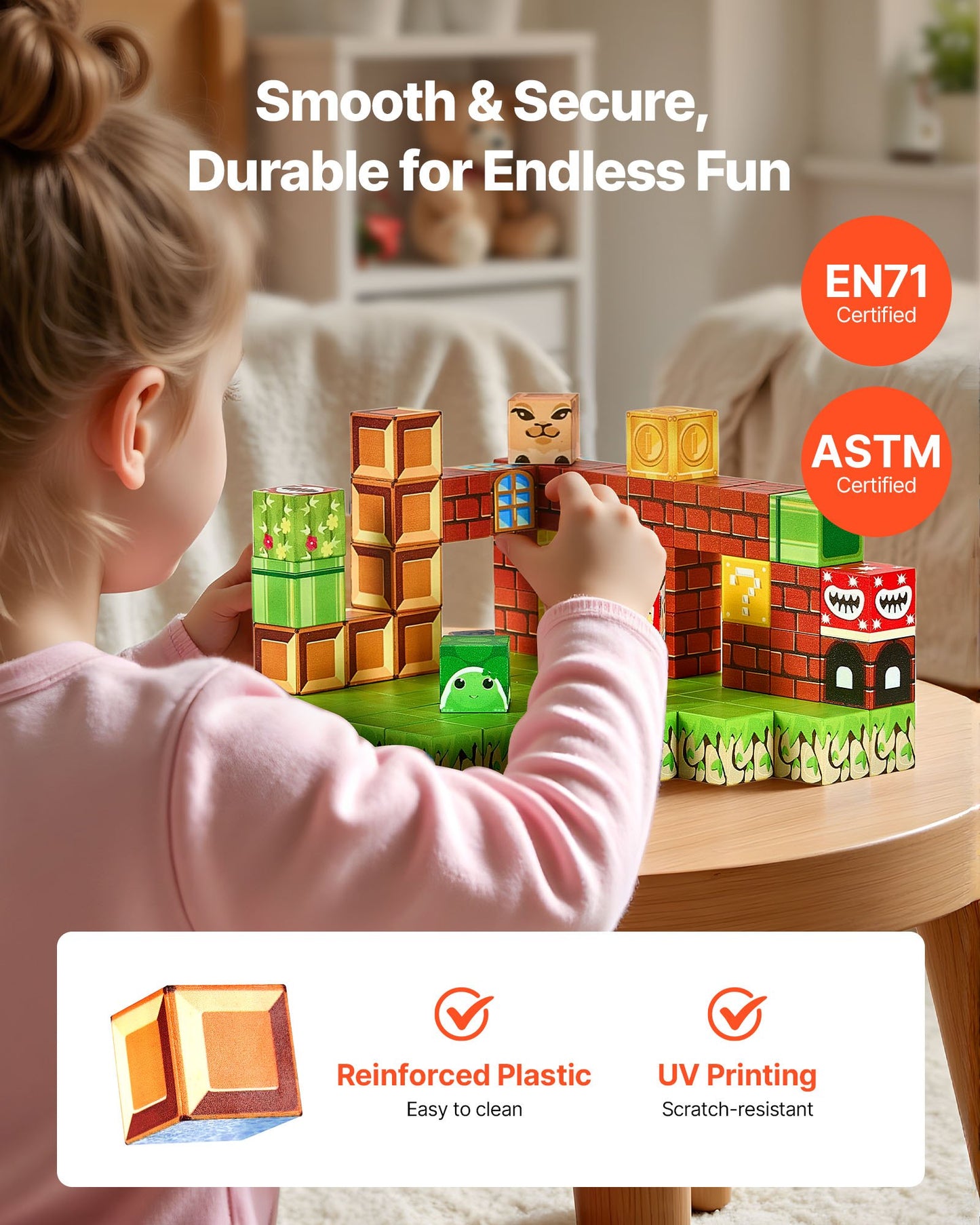 US Local Magnetic Blocks 100 PCS Magnet Blocks Set STEM Montessori Sensory Toys