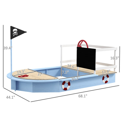 US Local Sandbox with Pirate Ship Design for 3-7 Years