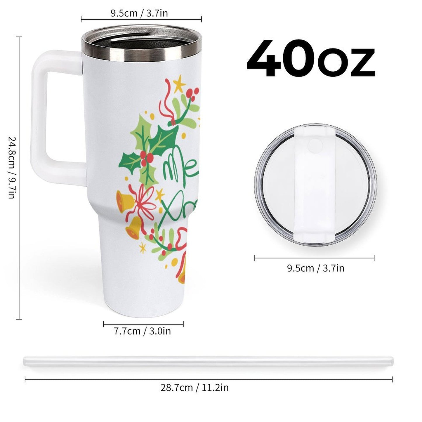 PHDT00127 POD US Local Tumbler 40 oz Large Capacity Car Cup Christmas Sign Bell