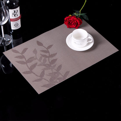 PVC Western-style Placemat Water Plants Leaves Insulation Placemat