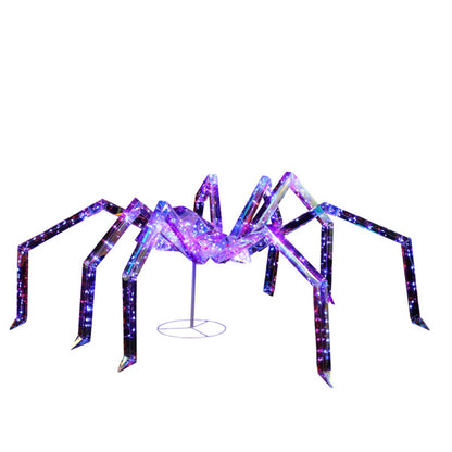 US Local 3ft Prism Spider, Illusion, 340 Purple Copper Wire Light, 4.5V 3.6W Halloween Standing Decoration US Specification