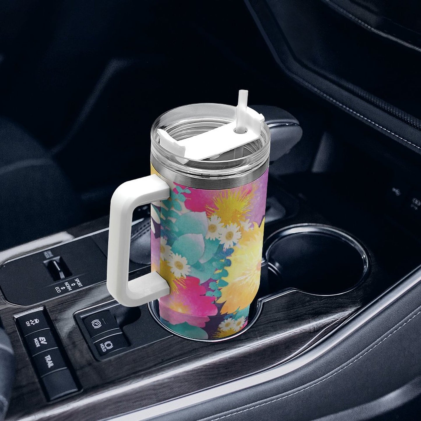 PHDT00233 POD US Local Tumbler 40 oz Large Capacity Car Cup Bright Flowers