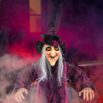 US Local 71in Life Size Hanging Witch Talking Halloween Everyday Decoration