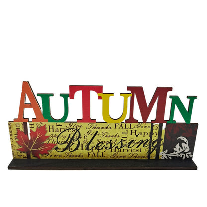 Thanksgiving Wooden Fall Signs Table Decorations Harvest Party Fall Table Centerpieces Autumn Wood Ornaments For Dining Table