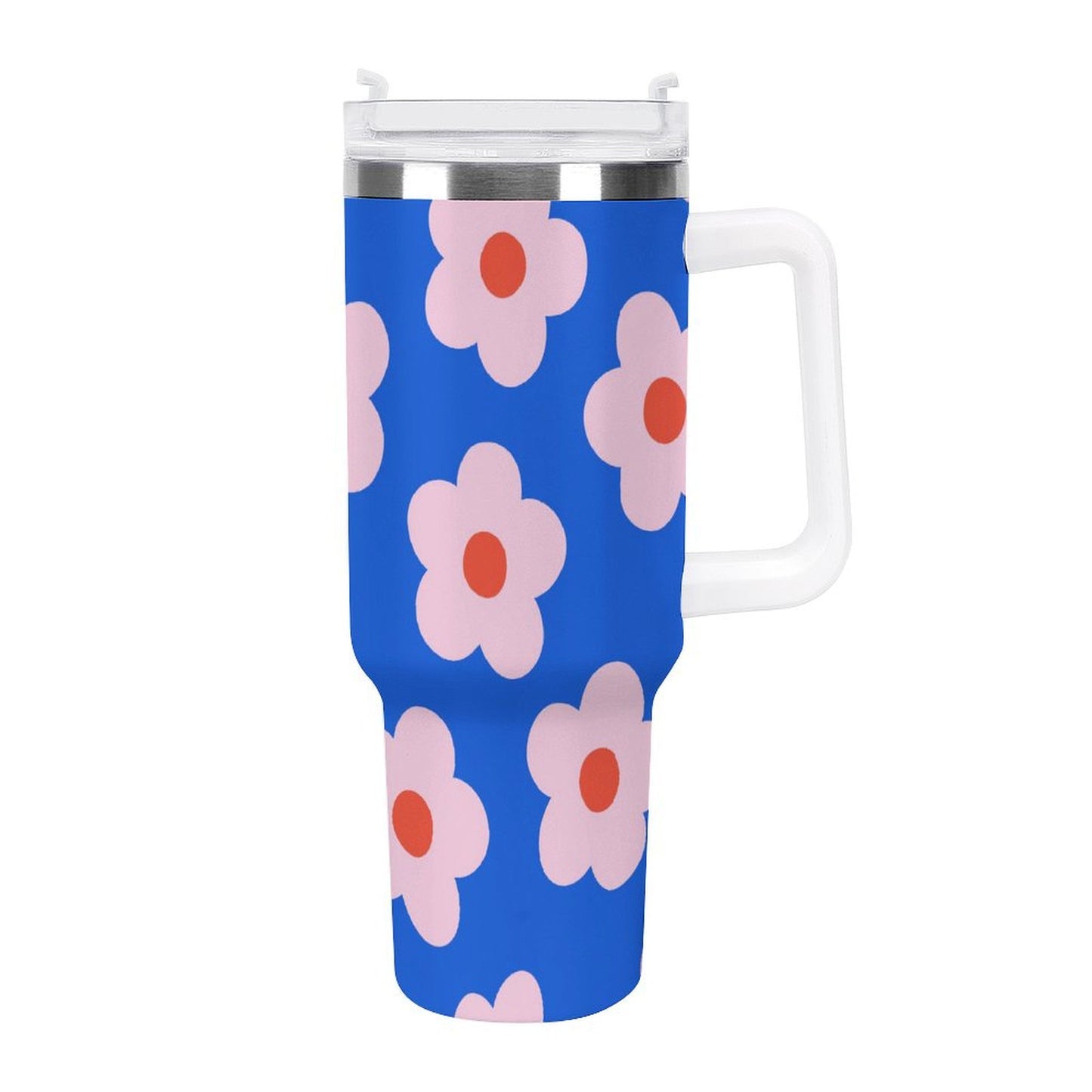 PHDT00053 POD US Local Tumbler 40 oz Large Capacity Car Cup Flower, Blue