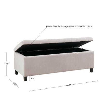 US Local Tufted Top Soft Close Storage Bench