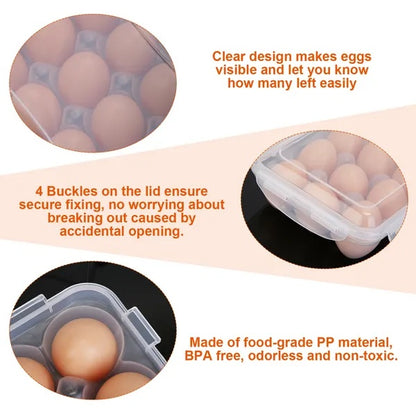 US Local 2Pcs Egg Holder Stackable Plastic Egg Storage Box Egg Rack