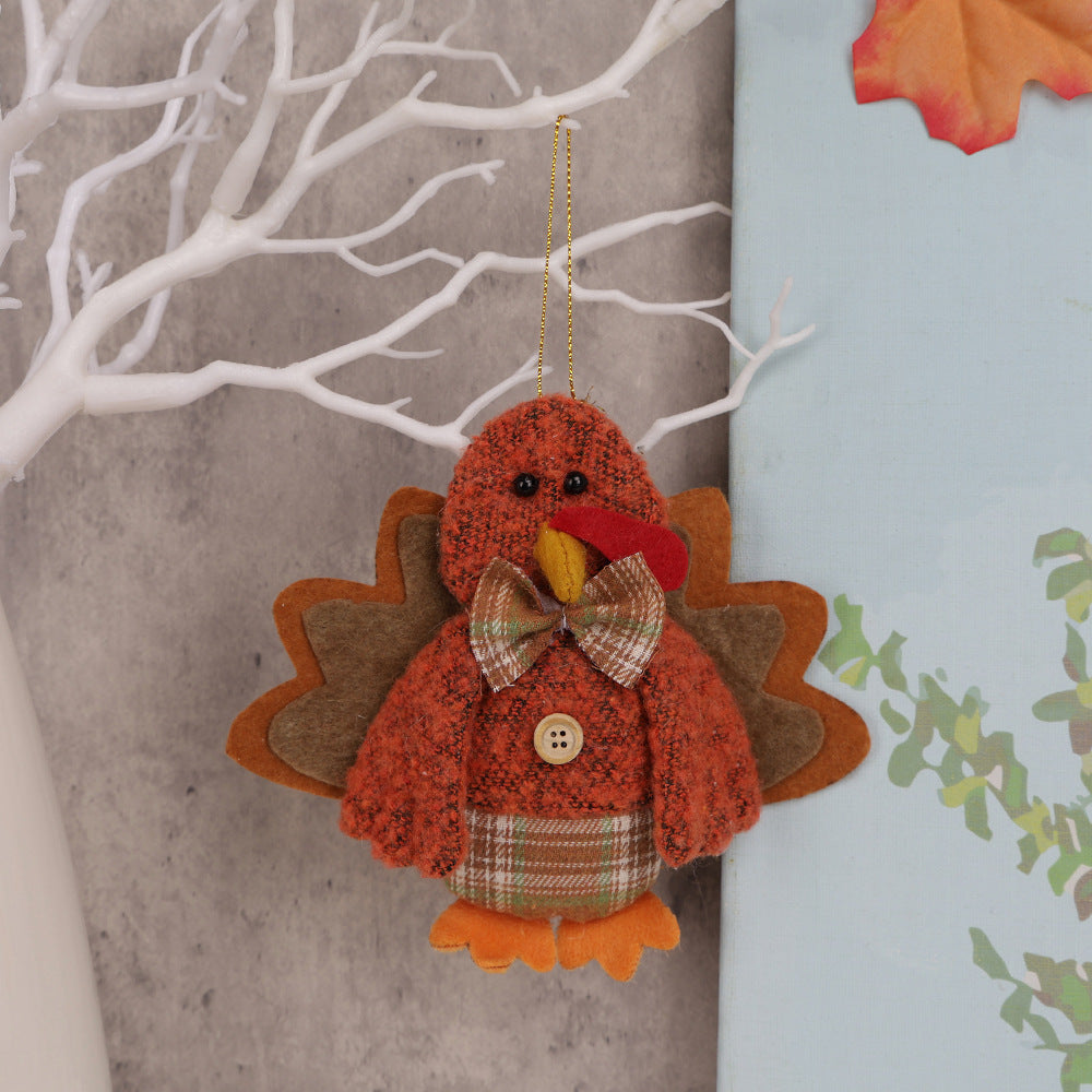 Thanksgiving Fabric Harvest Turkey Pendant