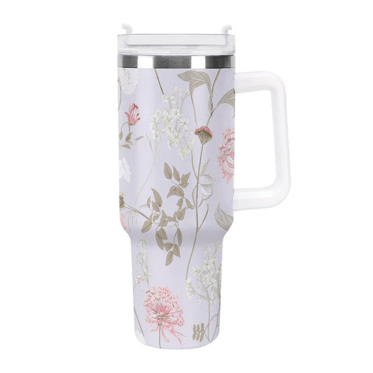 PHDT00365 POD US Local Tumbler 40 oz Large Capacity Car Cup Flower Branches, Pure