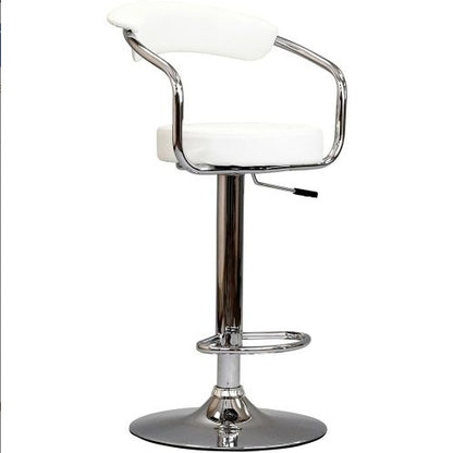 US Local Contemporary Style White Color Bar Stool Counter Height Chairs Set Of 2 Adjustable Swivel Kitchen Island Stools