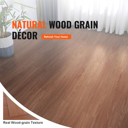 US Local VEVOR Self Adhesive Vinyl Floor Tiles 36 X 6 Inch, 36 Tiles 2.5mm Thick Peel & Stick, Deep Brown Wood Grain DIY Flooring For Kitchen, Dining Room, Bedrooms & Bathrooms, Easy For Home Decor