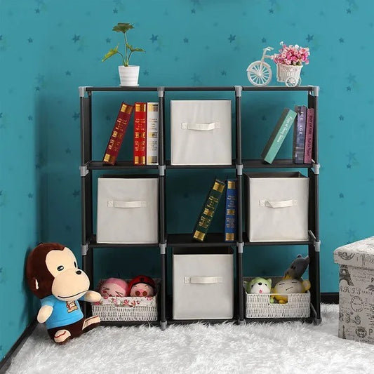 3Tier 9 Compartment Storage Cube Closet Organizer Shelf 9 Cubes Bookcase Storage