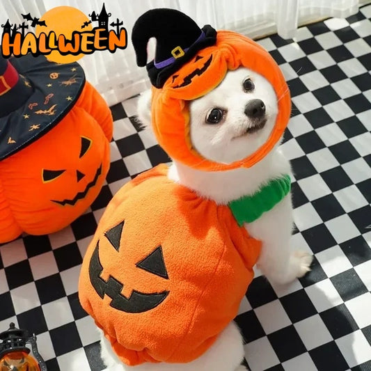 Halloween Pumpkin Vest For Dogs Cats Festive Pet Costume Harness