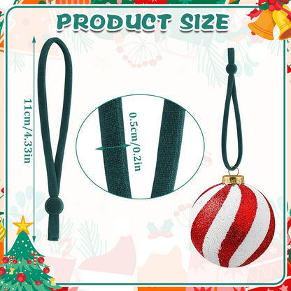 US Local 150Pcs Ornaments String For Christmas Tree, Adjustable Ornaments Ribbon Hangers Christmas Ties String Ribbon Loops For Ornament Hanging Tree Decorations, Green