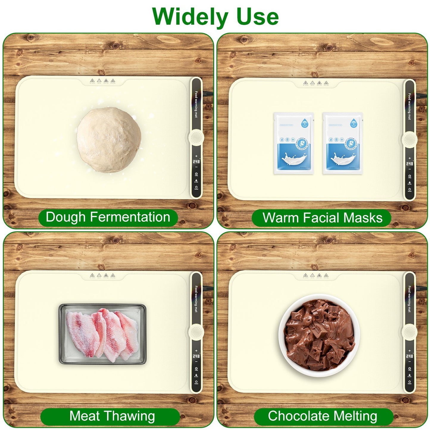 US Local 2 Size Optional Silicone Food Warming Mat With 9 Temperature Levels 6Hrs Timer Child Lock Auto Shut Off Roll-Up Electric Warming Tray For Party Buffet Gathering Daily Use 8S Fast And Even Heating