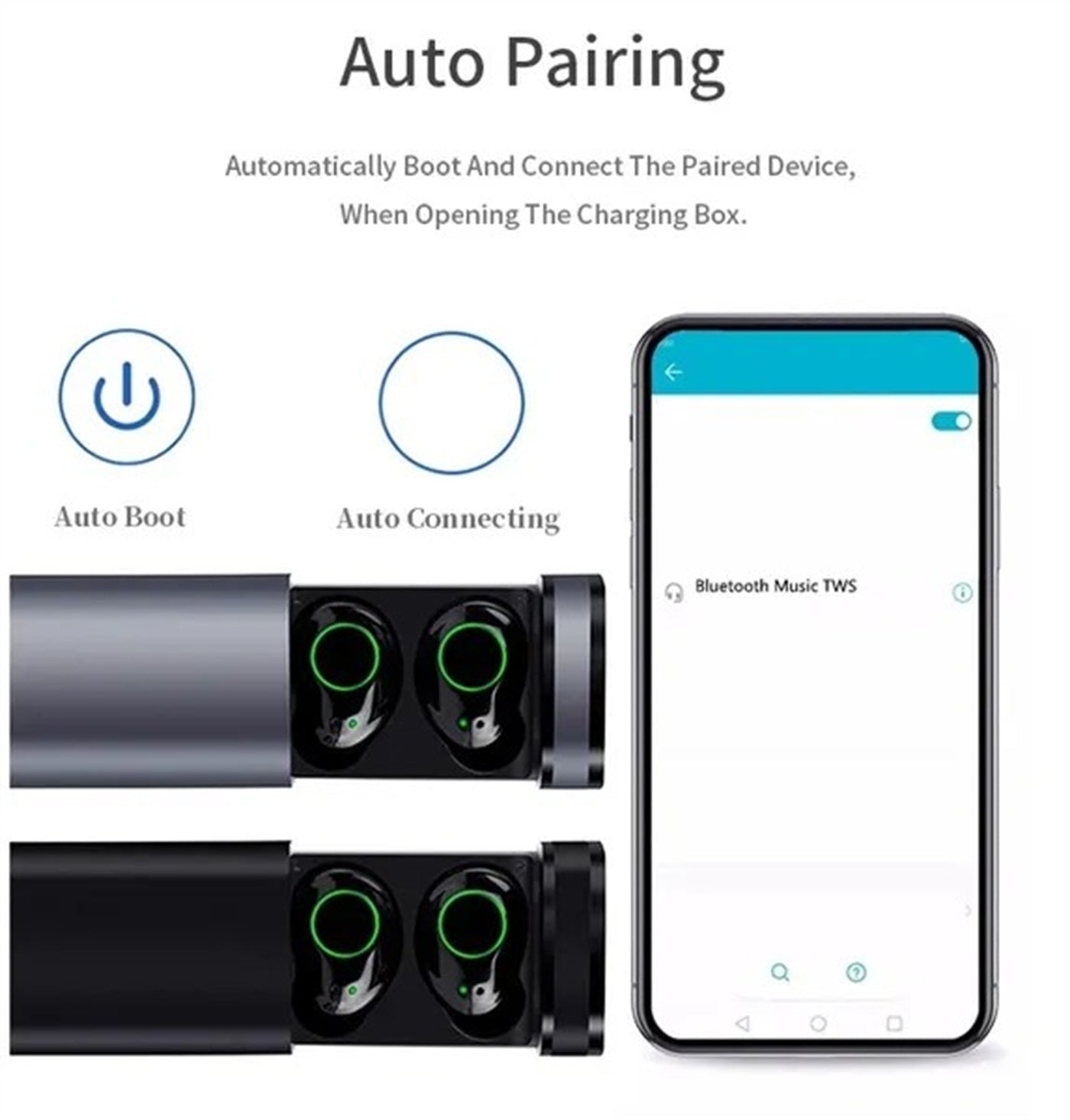 US Local VibeWire - V5.0 Touch Earbuds With Charging Case