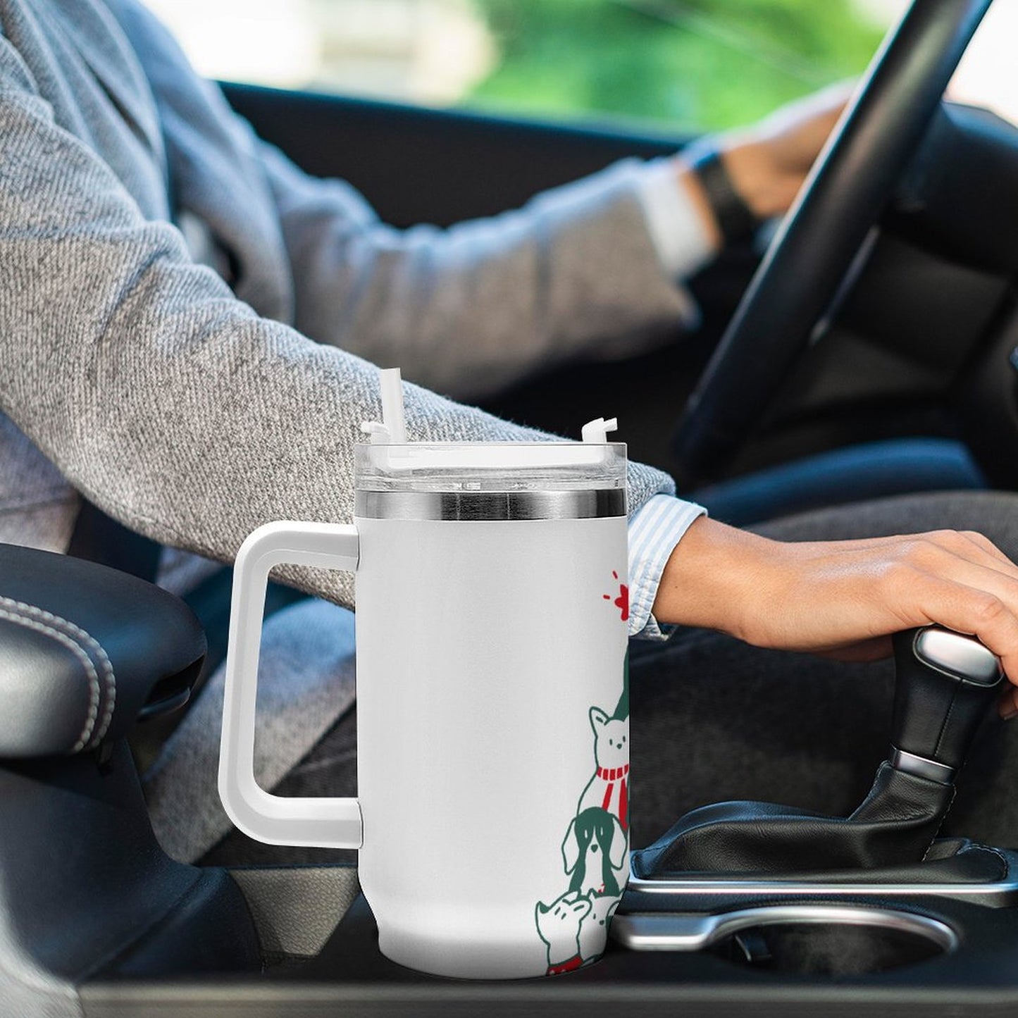 PHDT00023 POD US Local Tumbler 40 oz Large Capacity Car Cup Christmas Cat