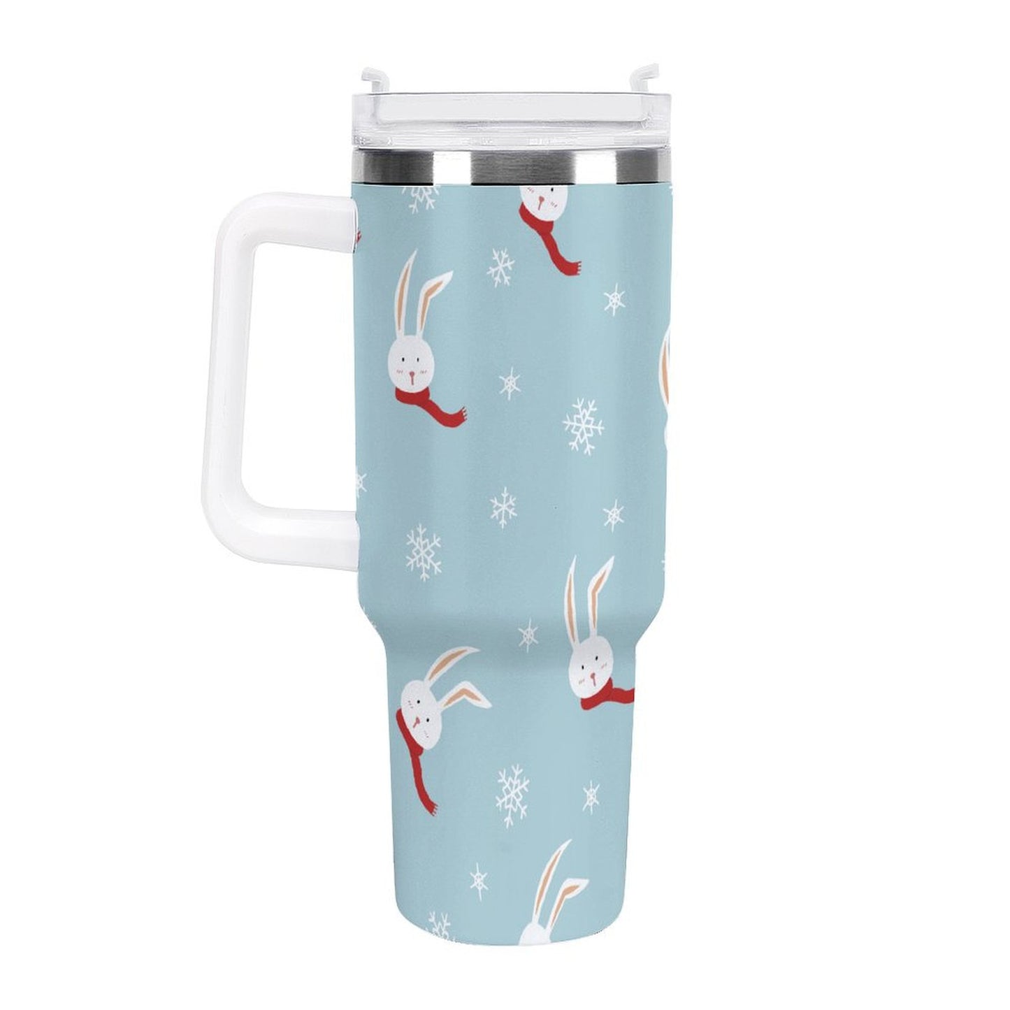 PHDT00304 POD US Local Tumbler 40 oz Large Capacity Car Cup Christmas Rabbit Snowflake