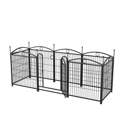 US Local 32 Inch 8 Panel Metal Dog Fence Pet Outdoor Playpen