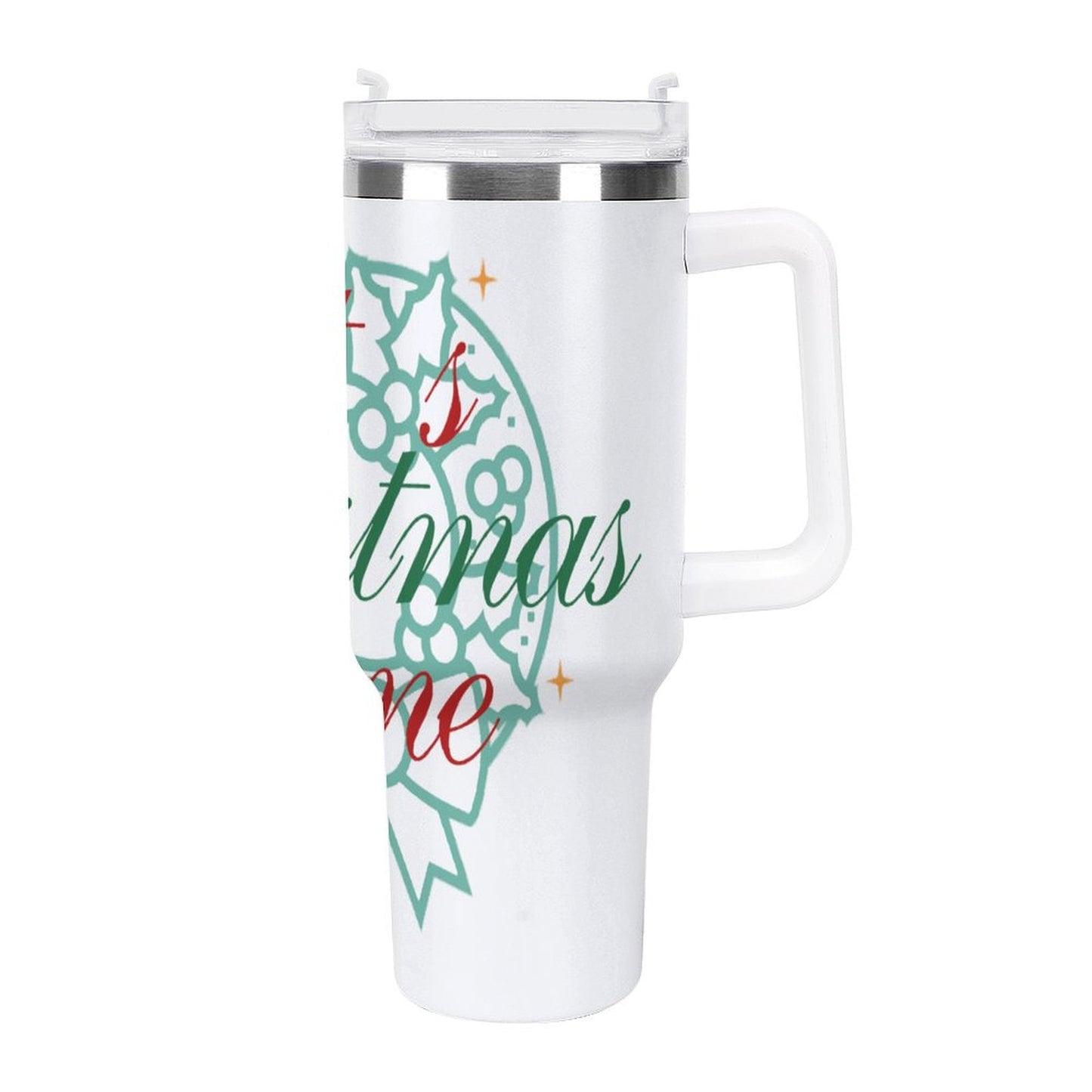 PHDT00330 POD US Local Tumbler 40 oz Large Capacity Car Cup Christmas Wreath, Green