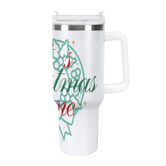 PHDT00330 POD US Local Tumbler 40 oz Large Capacity Car Cup Christmas Wreath, Green