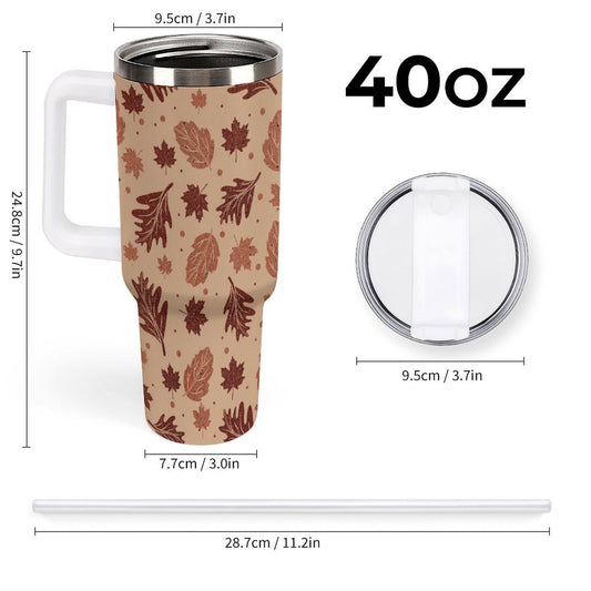 PHDT00484 POD US Local Tumbler 40oz Large Capacity Car Cup Autumn Leaves, Yellow