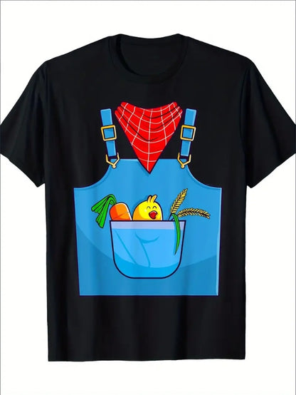 Farmer's Costume Halloween Simple Cute Farm Lady Man T-shirt