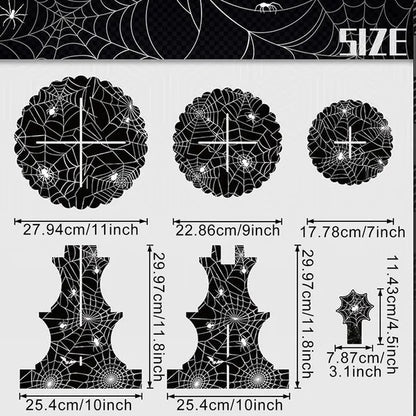 US Local 3 Tier Halloween Cupcake Stand Black Spider Web Cardboard Cupcake Stand Spider Bat Cupcake Toppers Halloween Cupcake Holder Tower For Halloween Birthday Party Supplies