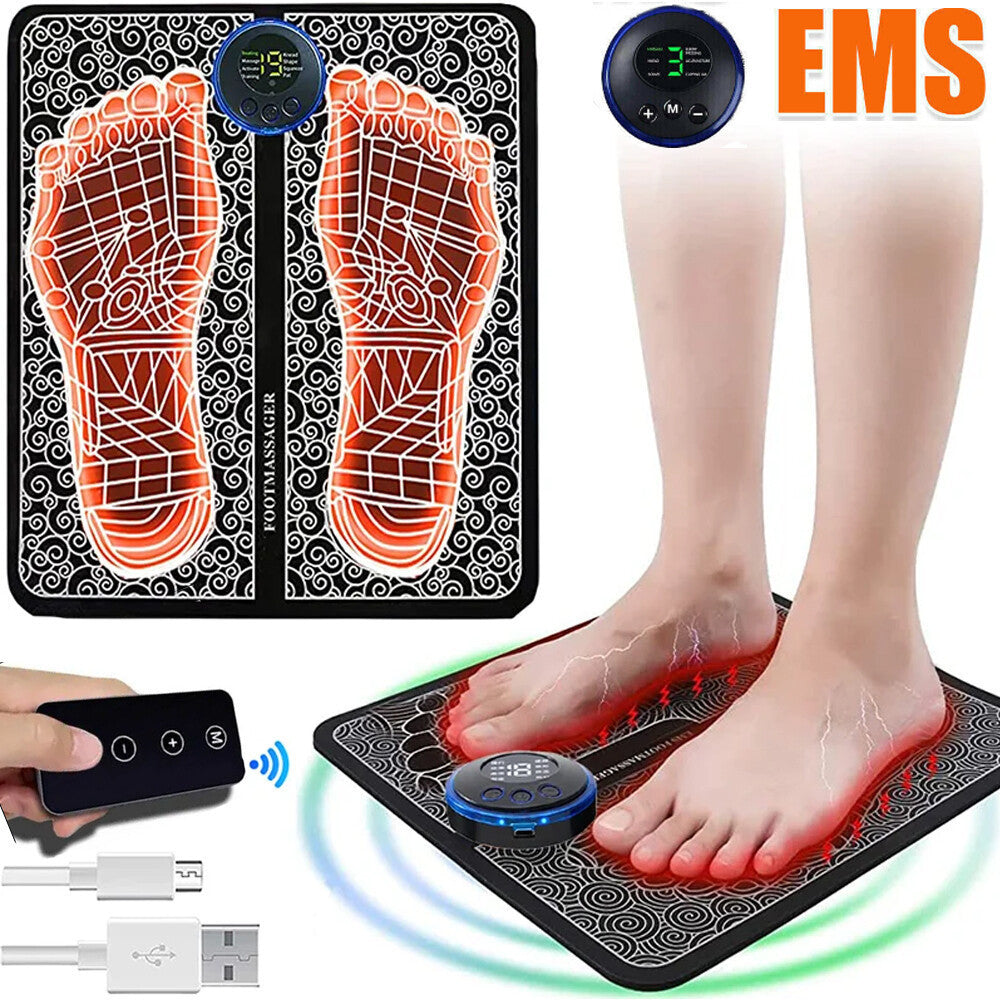 US Local Electric EMS Foot Massager Mat Relax Muscle Stimulator Leg Shaping Massage Pad