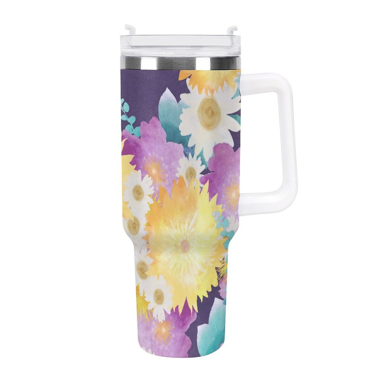 PHDT00233 POD US Local Tumbler 40 oz Large Capacity Car Cup Bright Flowers