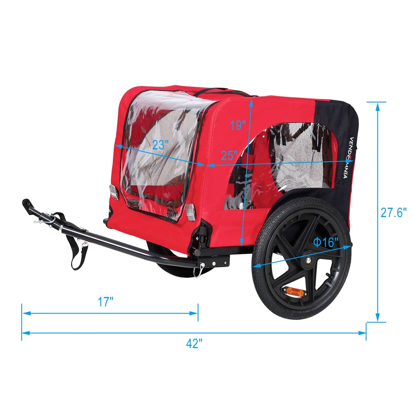 US Local Bicycle Trailer For Pets Outdoor Foldable Dog Trailer With Reflectors