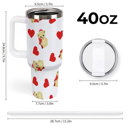 PHDT00060 POD US Local Tumbler 40 oz Large Capacity Car Cup Teddy Bear, Love, Christmas