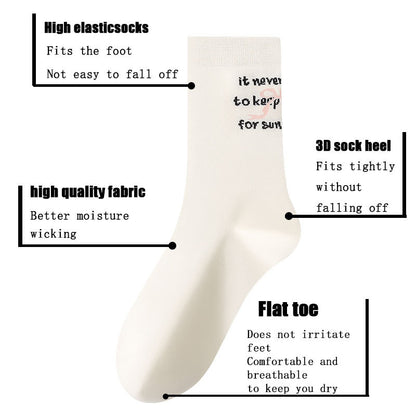 US Local 8 Pairs Womens Crew Socks Casual Knit Comfy Seamless Breathable Cool Dress Socks For Outdoor Sports Running Fitness Cycling