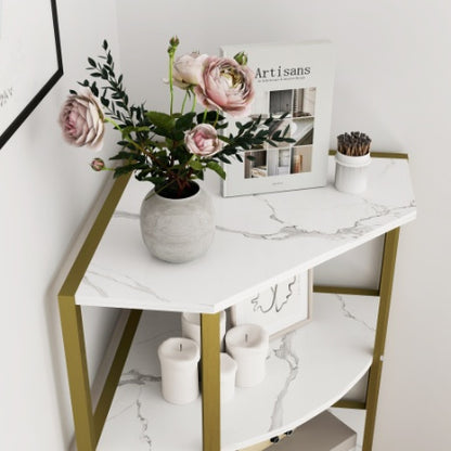 US Local 4-Tier Corner Open Shelf,Bookcase Freestanding Shelving Unit,Plant Stand Small Bookshelf For Living Room, Home Office, Kitchen, Small Space