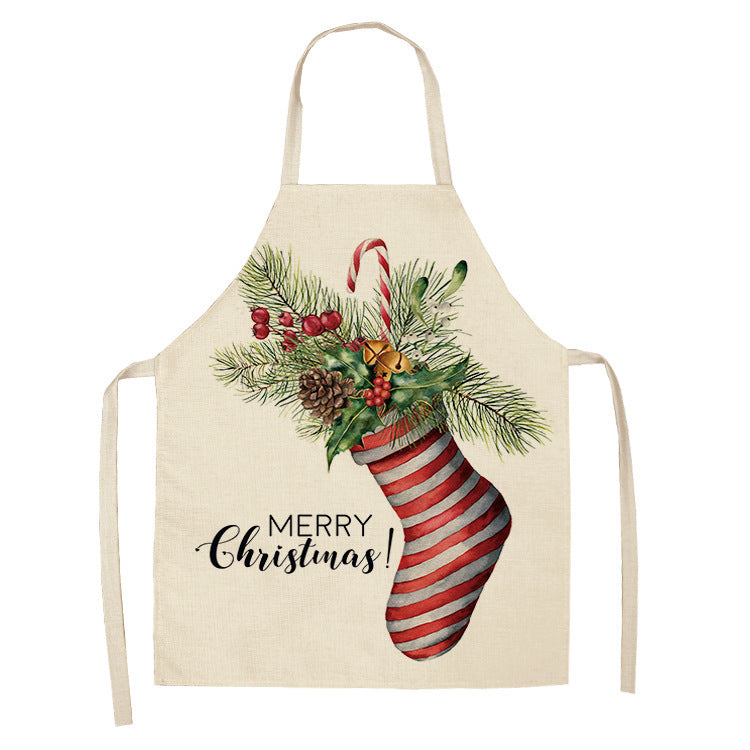 Christmas linen apron