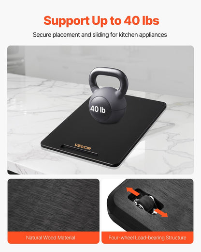 US Local Appliance Slider 16 X 12 In Sliding Tray For Coffee Maker Black