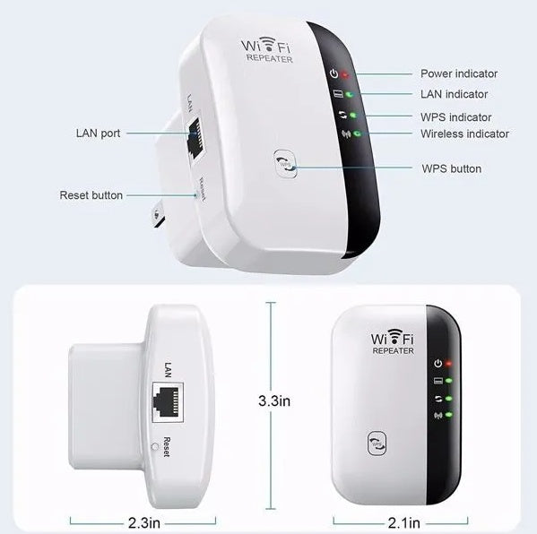 US Local WiFi Range Extender Internet Booster Wireless Signal Repeater