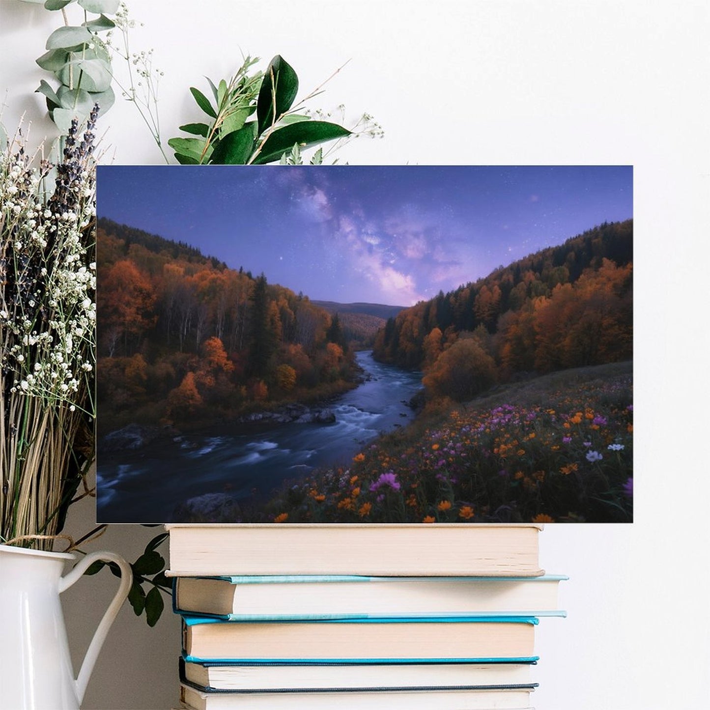 Decorative Interior Frame Painting Mountain-river-starry-autumn-4