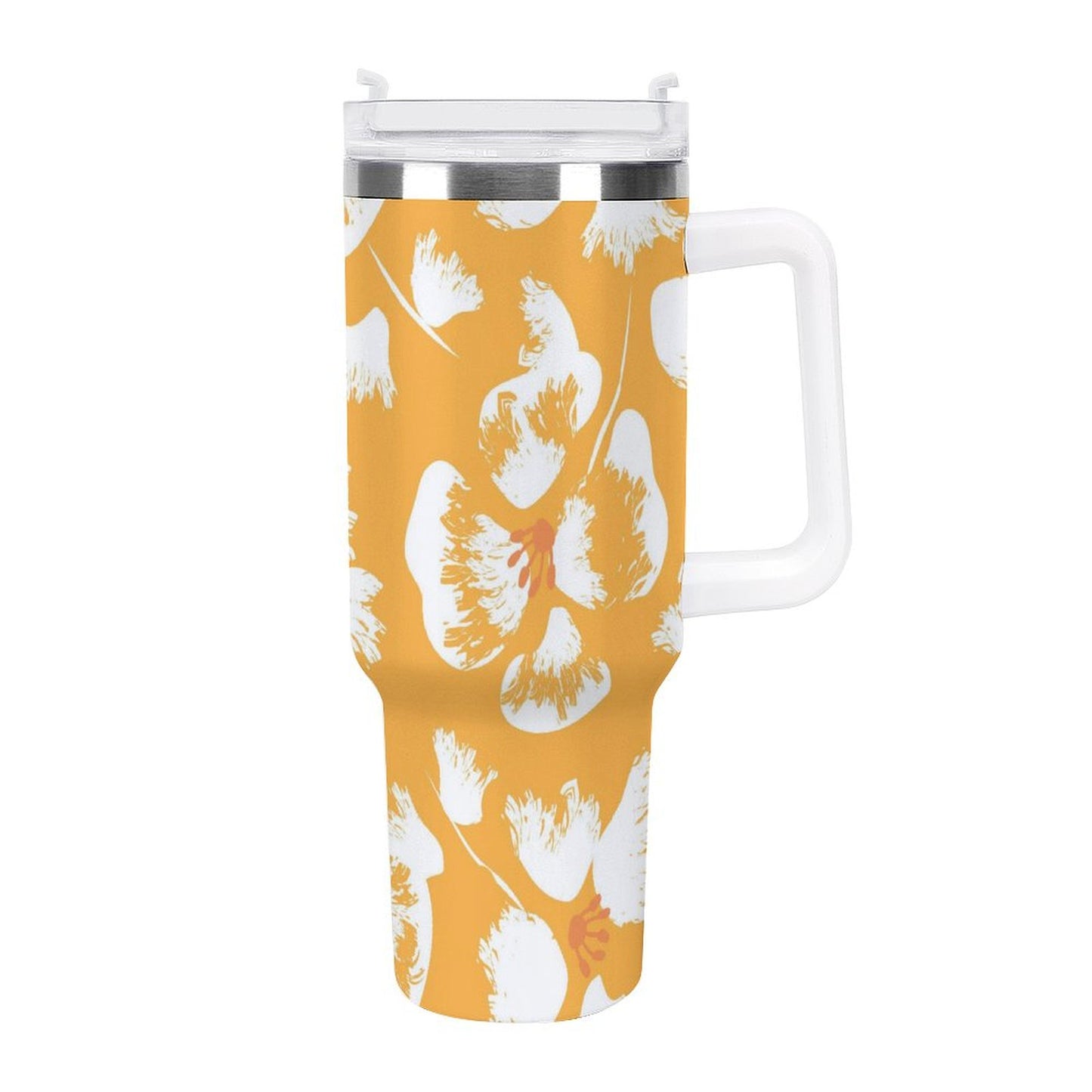 PHDT00370 POD US Local Tumbler 40 oz Large Capacity Car Cup Flowers Orange