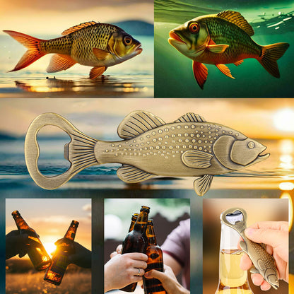 US Local Creative Sea Bass Bottle Opener With Velvet Bag , Exclusive Gift For Fishing Enthusiasts, Bar Tool For Beer Enthusiasts, Ideal For Home And Bar Use, Novel Bar Accessories For Opening Beer